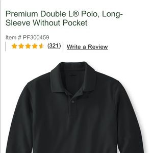 LL Bean red Double L polo long sleeve
